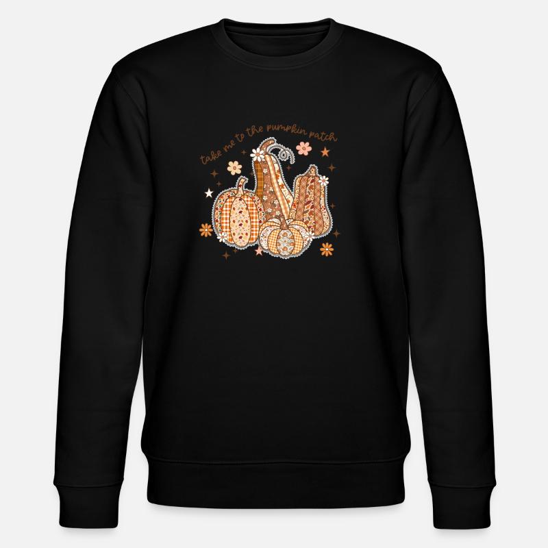 Patchwork de citrouilles - Sweat bio CHANGER Stanley/Stella Unisexe - noir