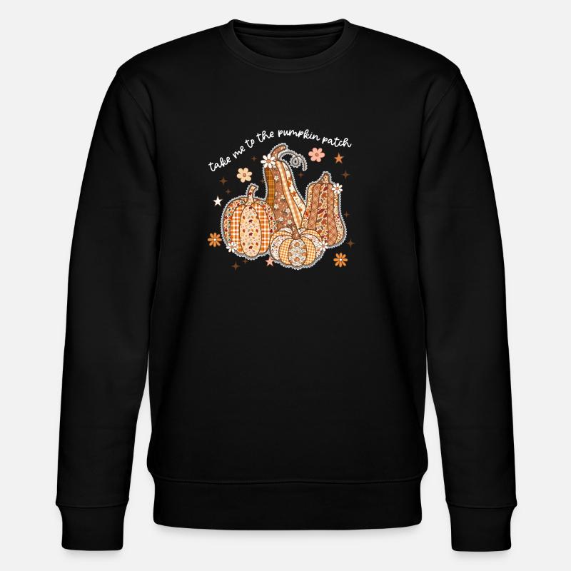 Patchwork Pumpkins Autumn Motif - Stanley/Stella CHANGER Unisex Organic Sweatshirt - black