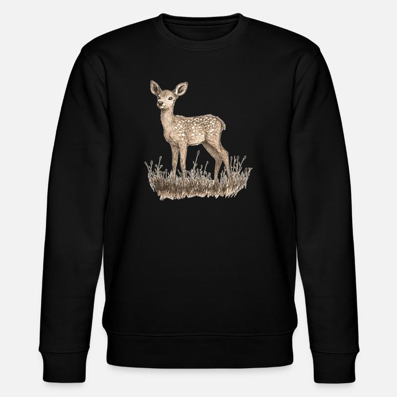 roe deer - Stanley/Stella CHANGER Unisex Organic Sweatshirt - black