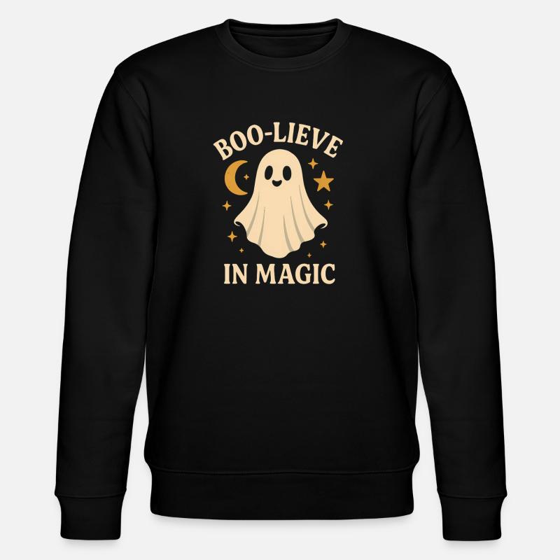 Boo-Lieve in Magic Ghost Tee - Stanley/Stella Unisex Bio-Sweatshirt CHANGER  - Schwarz