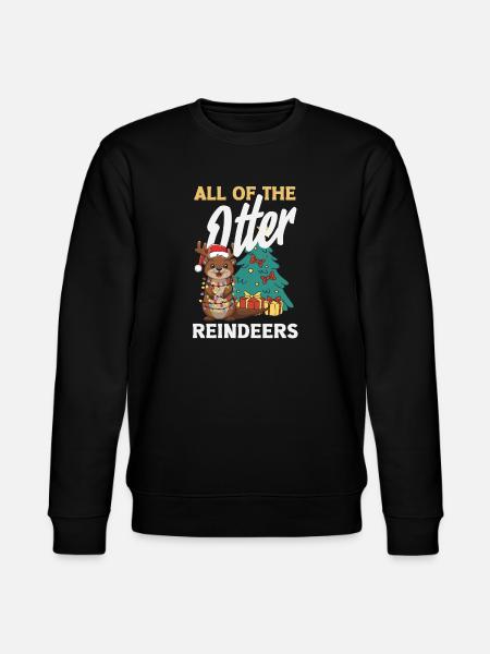 Seeotter-pun-weihnachts-rentiere - Stanley/Stella Unisex Bio-Sweatshirt CHANGER - Schwarz