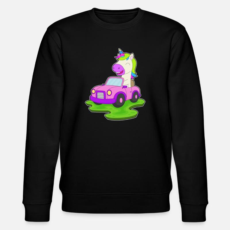 Unicorn Car - Stanley/Stella CHANGER Unisex Organic Sweatshirt - black