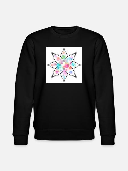 Mandala Fleur pastel Aquarelle - Sweat bio CHANGER Stanley/Stella Unisexe - noir