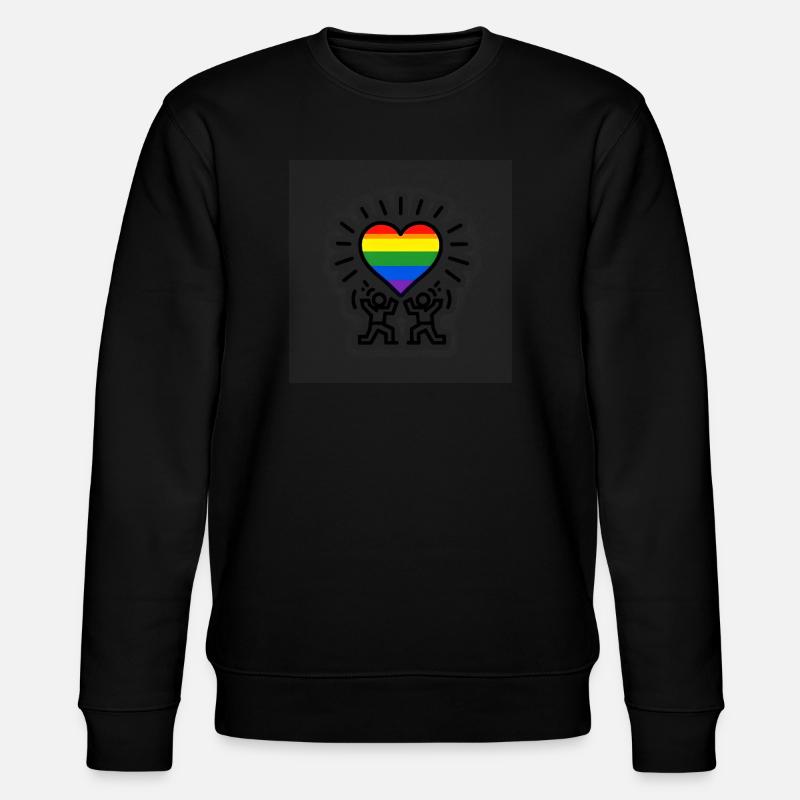 Herz-Regenbogen-Feier - Stanley/Stella Unisex Bio-Sweatshirt CHANGER - Schwarz