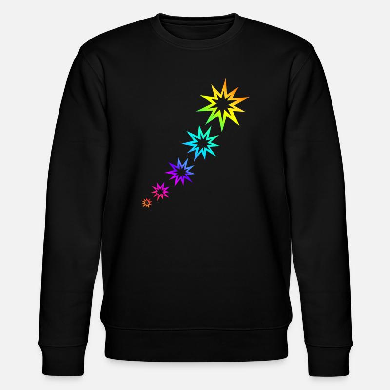 Bunte Sterne - Stanley/Stella Unisex Bio-Sweatshirt CHANGER  - Schwarz