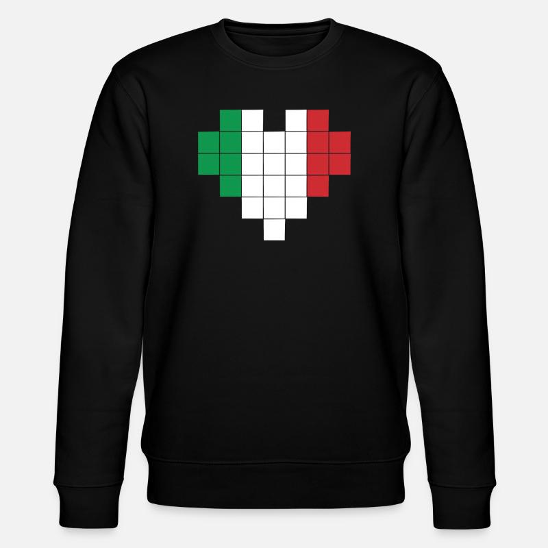 Pixel Heart Drapeau de l’Italie - Sweat bio CHANGER Stanley/Stella Unisexe - noir