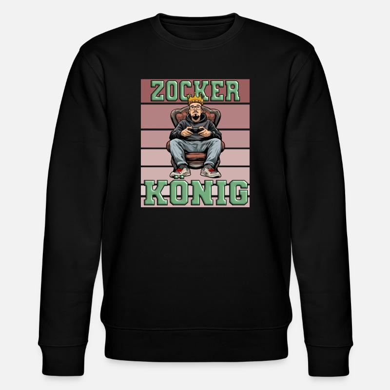 Zocker König - gaming controller - Stanley/Stella Unisex Bio-Sweatshirt CHANGER  - Schwarz