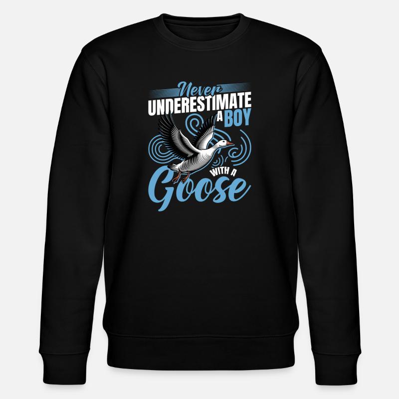 Funny Bird Goose - Stanley/Stella Unisex Bio-Sweatshirt CHANGER  - Schwarz