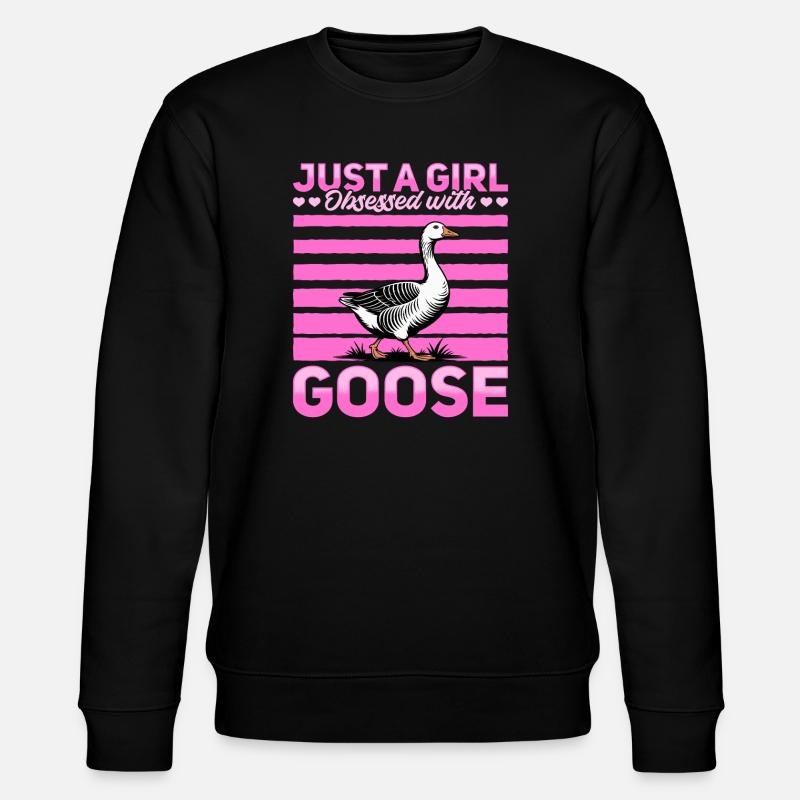 Funny Bird Goose - Stanley/Stella Unisex Bio-Sweatshirt CHANGER  - Schwarz