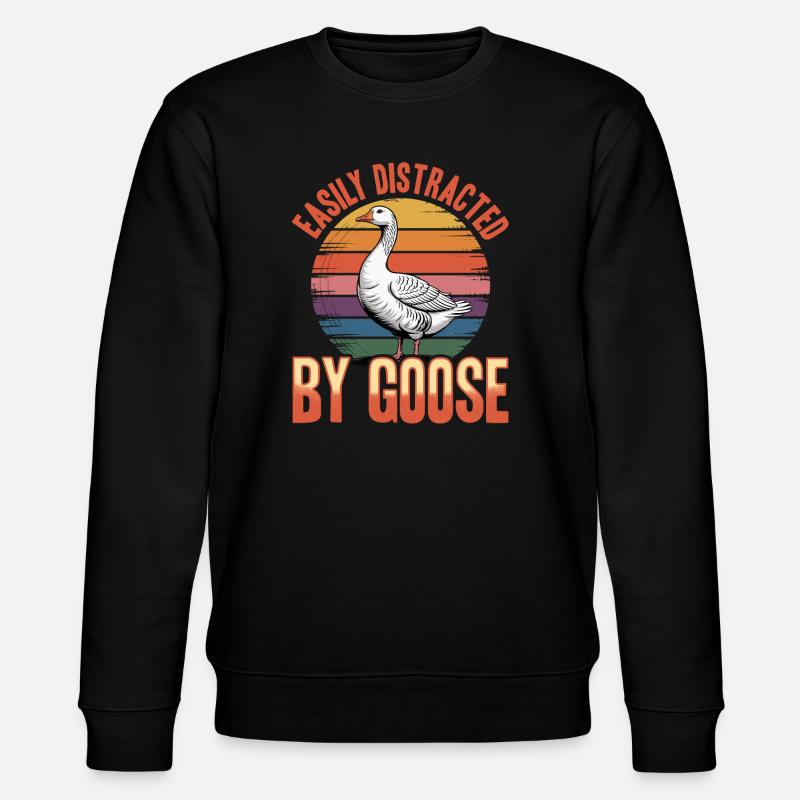 Funny Bird Goose - Stanley/Stella Unisex Bio-Sweatshirt CHANGER  - Schwarz