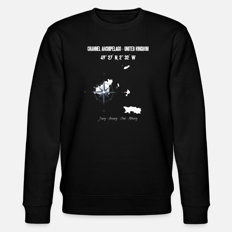 Channel Islands Map Design - Stanley/Stella CHANGER Unisex Organic Sweatshirt - black