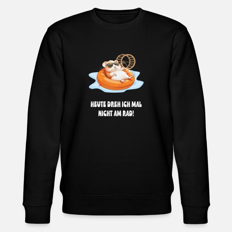 Hamster im Pool Chill - Stanley/Stella Unisex Bio-Sweatshirt CHANGER  - Schwarz