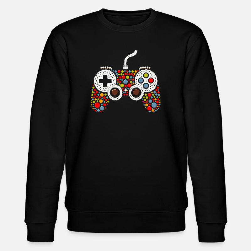 Pointillist Gamecontroller - Stanley/Stella Unisex Bio-Sweatshirt CHANGER  - Schwarz
