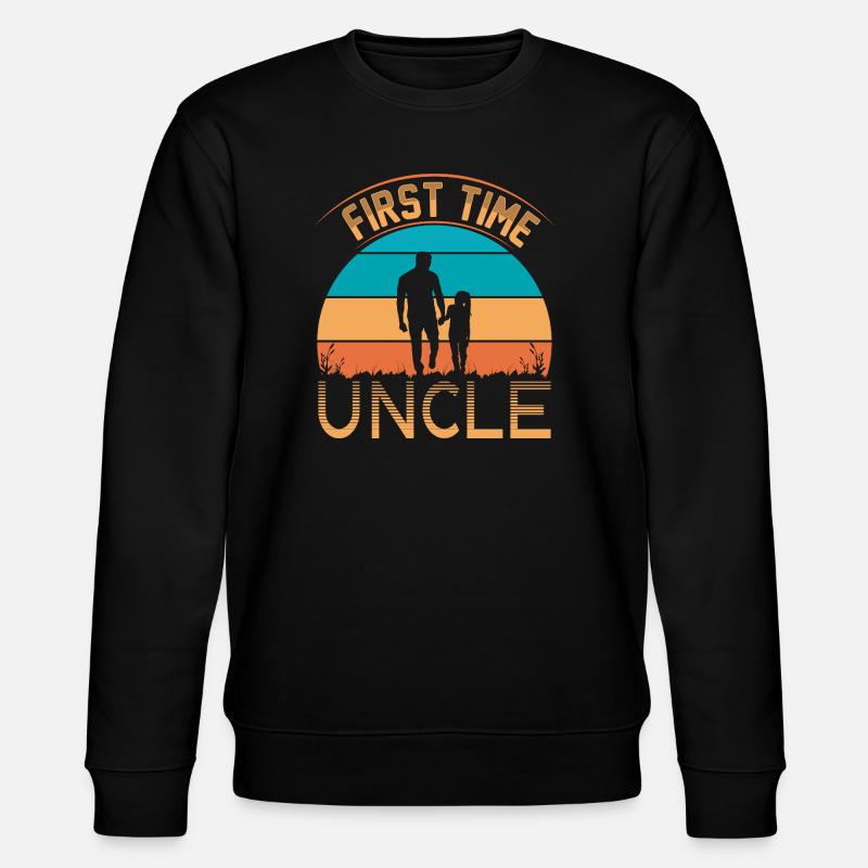 First time uncle - Stanley/Stella CHANGER Unisex Organic Sweatshirt - black