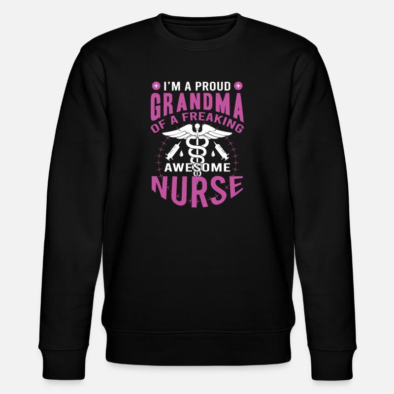 Fière mamie infirmière - Sweat bio CHANGER Stanley/Stella Unisexe - noir