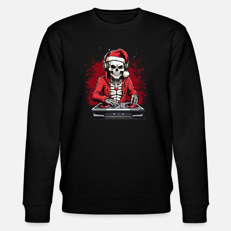X-mas Skull-Dj  - Stanley/Stella Unisex Bio-Sweatshirt CHANGER  - Schwarz