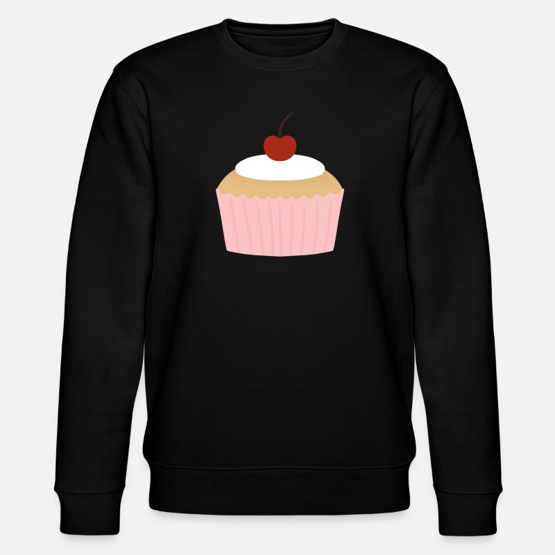 Pastel Cupcake with Cherry - Stanley/Stella CHANGER Unisex Organic Sweatshirt - black