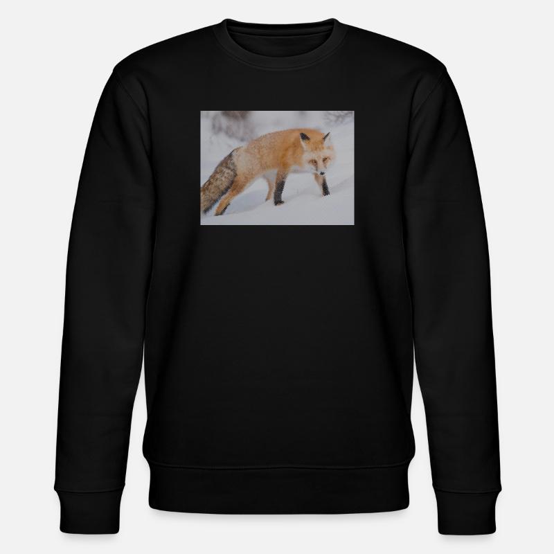 Schnee-Fuchs Pixelkunst - Stanley/Stella Unisex Bio-Sweatshirt CHANGER - Schwarz