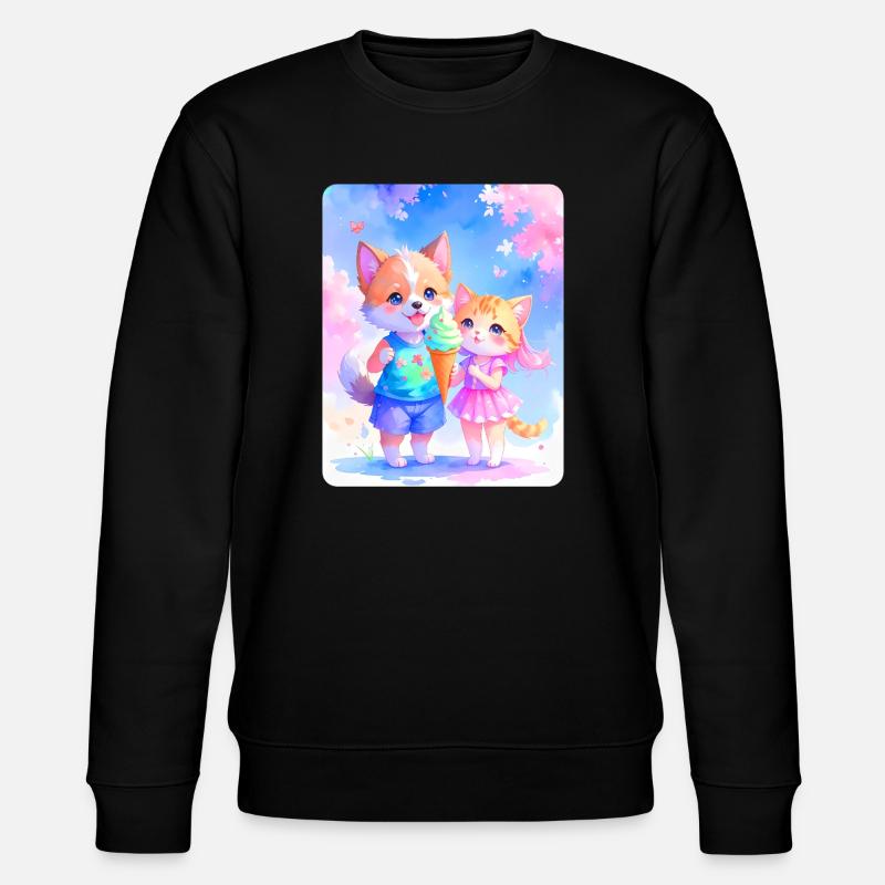 Hündchen, Kätzchen & Eiscreme - Stanley/Stella CHANGER Unisex Organic Sweatshirt - black