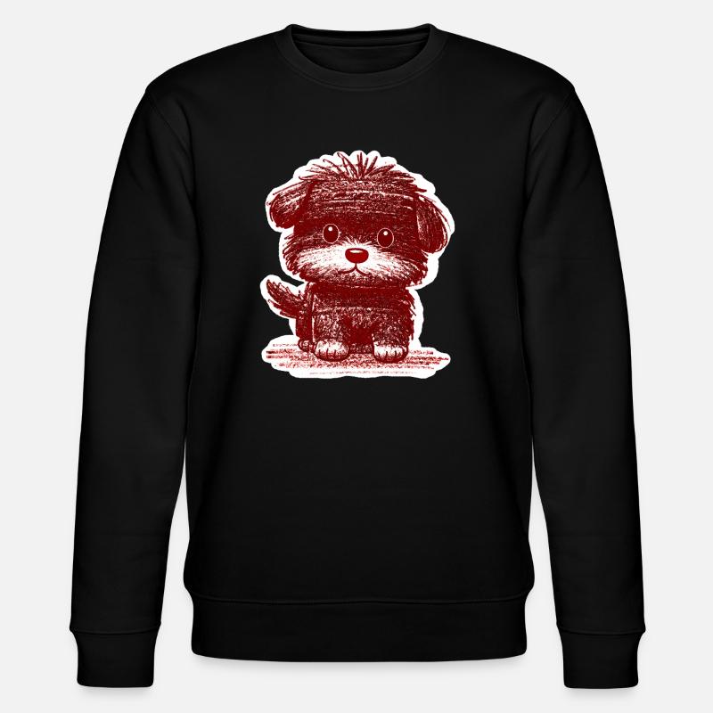 Chiot flou (Rouge) - Sweat bio CHANGER Stanley/Stella Unisexe - noir