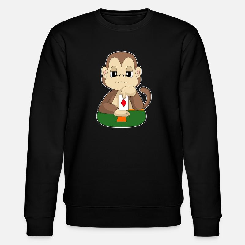 Monkey Poker Poker Card Game - Stanley/Stella CHANGER Unisex Organic Sweatshirt - black