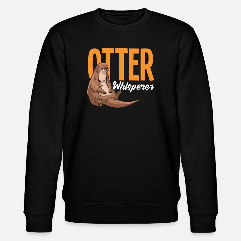 Otterflüsterer Seeotter Cartoon - Stanley/Stella Unisex Bio-Sweatshirt CHANGER  - Schwarz