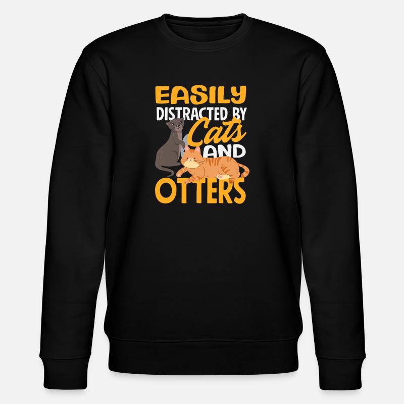 Chats Loutre de mer Dessin animé - Sweat bio CHANGER Stanley/Stella Unisexe - noir