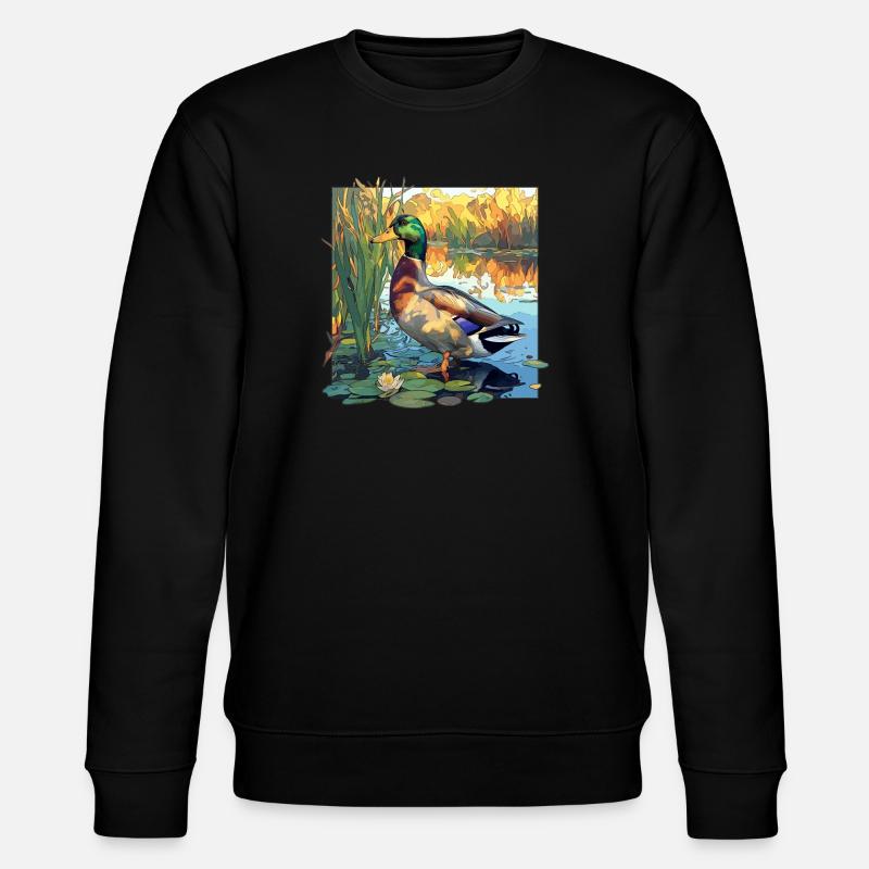 Enten Ente - Stanley/Stella Unisex Bio-Sweatshirt CHANGER  - Schwarz