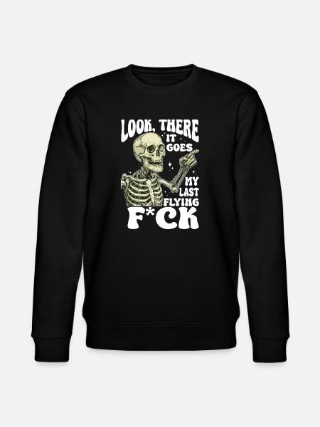 Halloween Skeleton Flying F*ck - Stanley/Stella CHANGER Unisex Organic Sweatshirt - black
