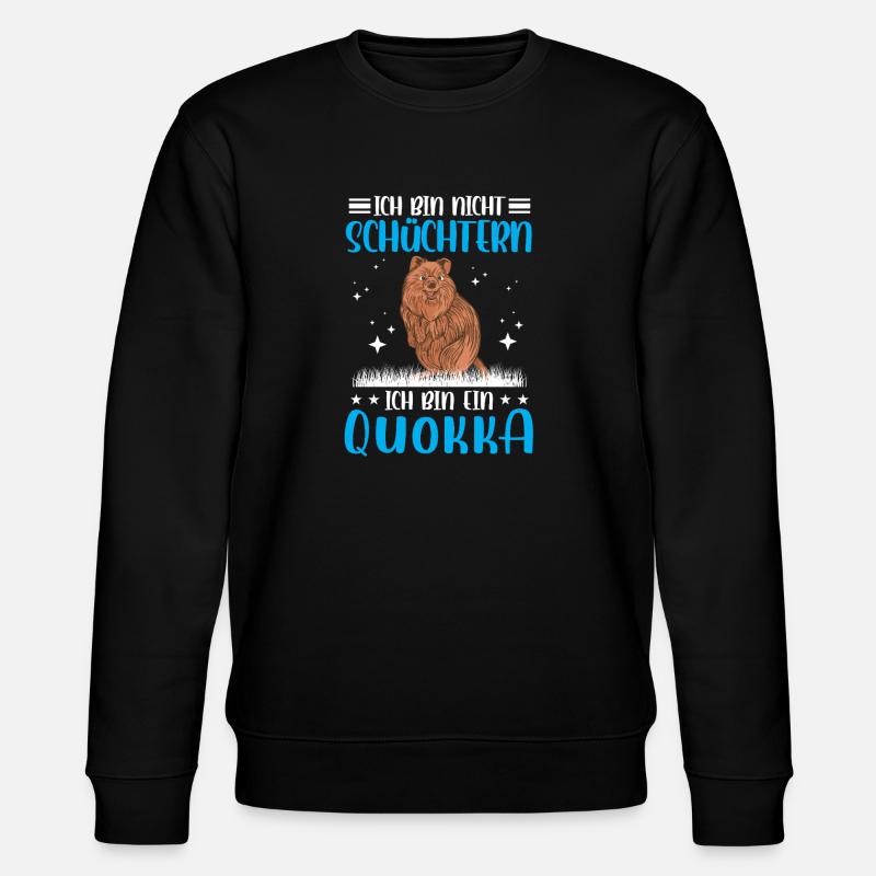 Quokka schüchtern Kurzschwanzkänguru - Stanley/Stella Unisex Bio-Sweatshirt CHANGER  - Schwarz