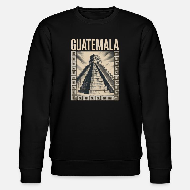 Guatemala Pyramide Retrolook Tikal - Stanley/Stella Unisex Bio-Sweatshirt CHANGER  - Schwarz