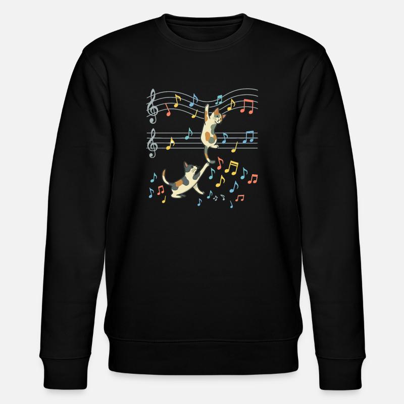 Chat Musique Danse des Notes - Sweat bio CHANGER Stanley/Stella Unisexe - noir