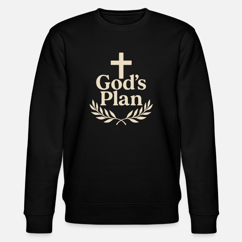 Gottes Plan Kreuz Logo - Stanley/Stella Unisex Bio-Sweatshirt CHANGER - Schwarz