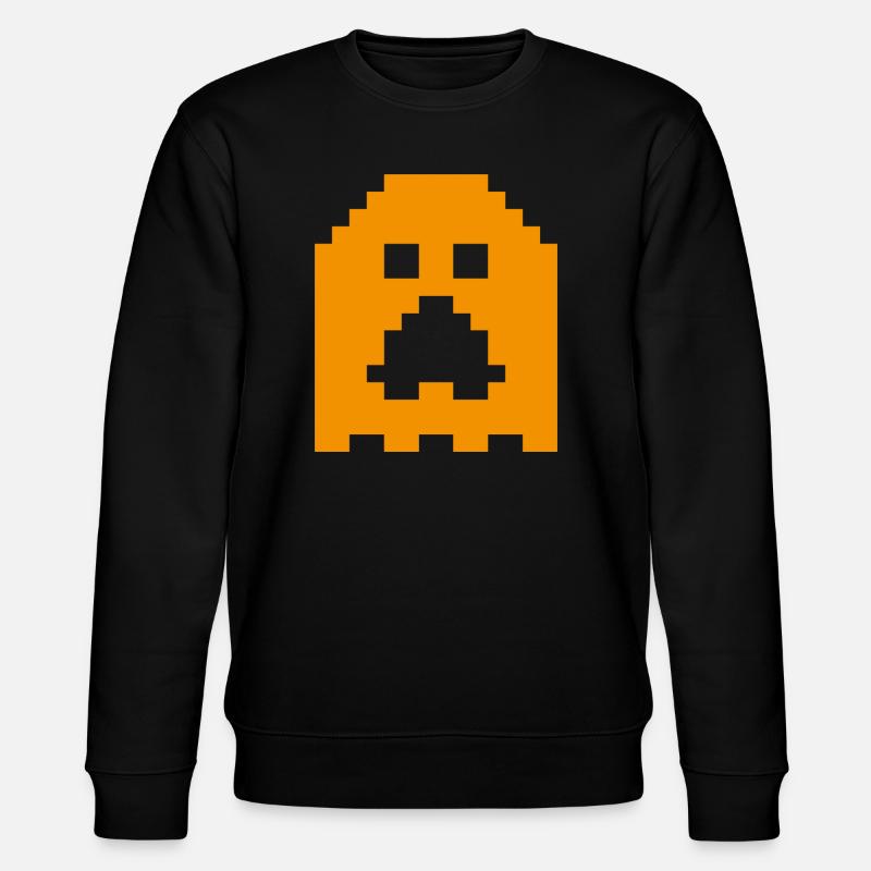 Ghost_Pixels_Orange - Stanley/Stella Unisex Bio-Sweatshirt CHANGER  - Schwarz