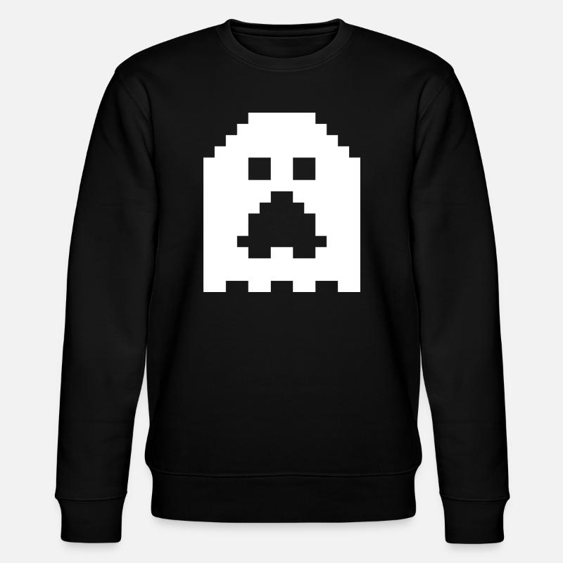 Ghost_Pixels_White - Stanley/Stella Unisex Bio-Sweatshirt CHANGER  - Schwarz