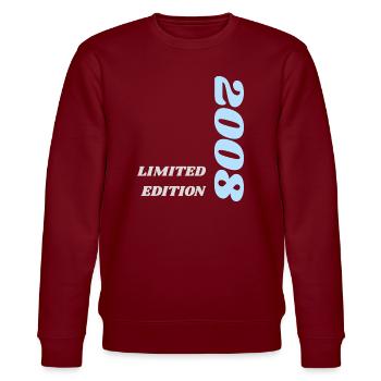 Limited Edition 2008 – Year of Birth Design Vintage - Stanley/Stella CHANGER Unisex Organic Sweatshirt - burgundy - Front - Nik (191cm) & Marisol (170cm)