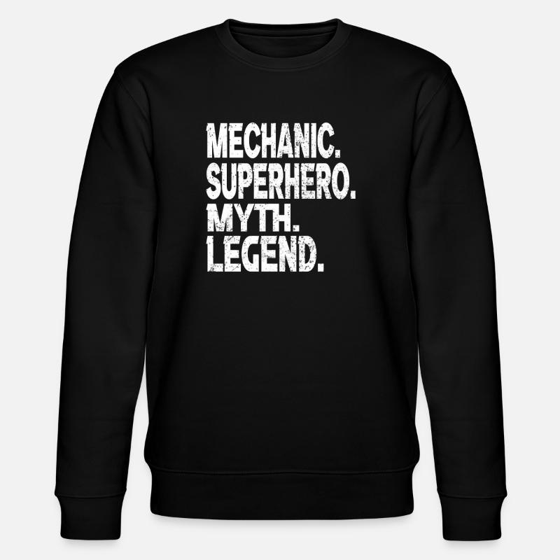 Mechaniker Superheld Mythos Legende - Stanley/Stella Unisex Bio-Sweatshirt CHANGER  - Schwarz