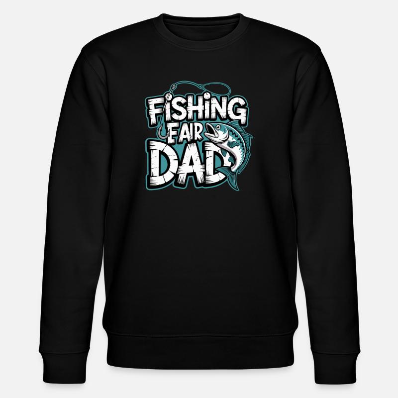 Fishing Dad Comic Tee - Stanley/Stella CHANGER Unisex Organic Sweatshirt - black