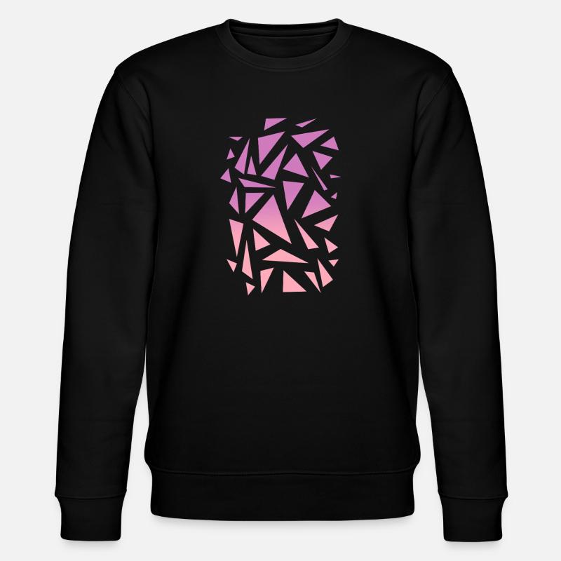 Triangle Pattern - Purple Pink - Stanley/Stella CHANGER Unisex Organic Sweatshirt - black