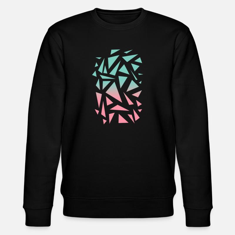 Dreieck Muster - türkis rosa - Stanley/Stella Unisex Bio-Sweatshirt CHANGER  - Schwarz