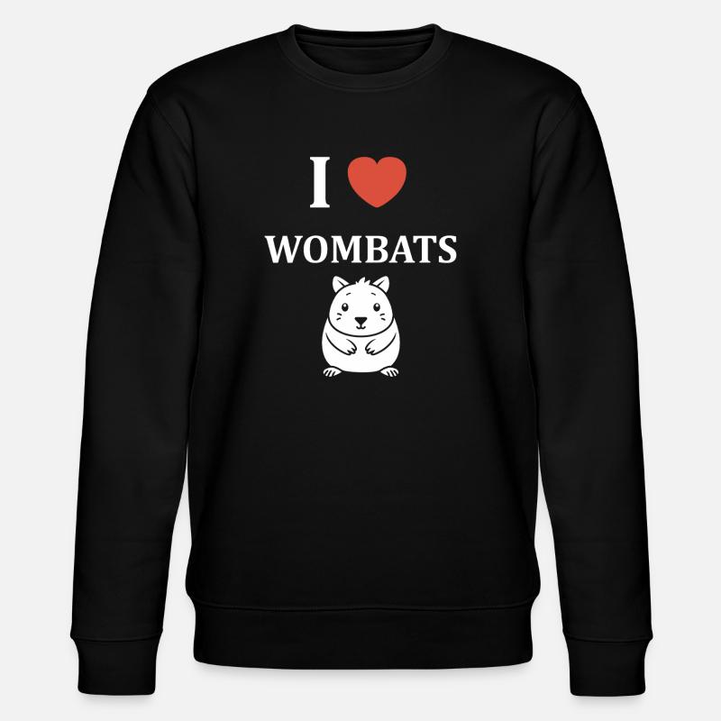 Ich liebe Wombats - Stanley/Stella Unisex Bio-Sweatshirt CHANGER  - Schwarz