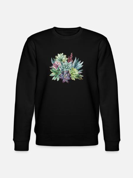 Pastel succulentes Aquarelle Design - Sweat bio CHANGER Stanley/Stella Unisexe - noir