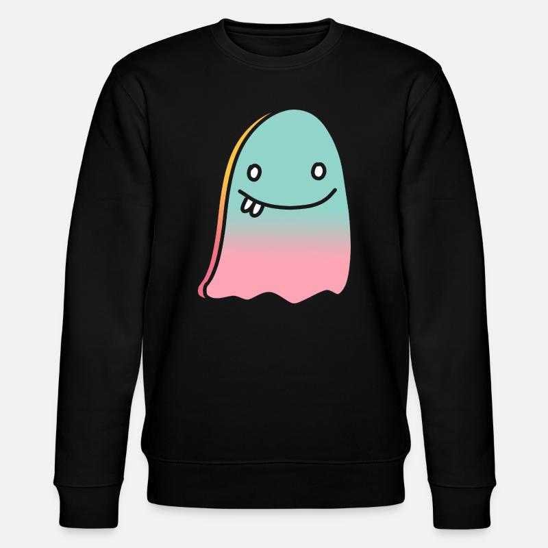 Ghost doodle gradient - Stanley/Stella CHANGER Unisex Organic Sweatshirt - black