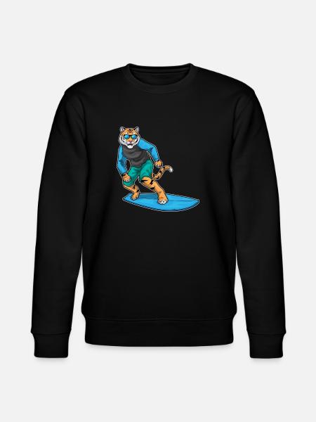 Tiger Surfing Surfboard Summer - Stanley/Stella CHANGER Unisex Organic Sweatshirt - black