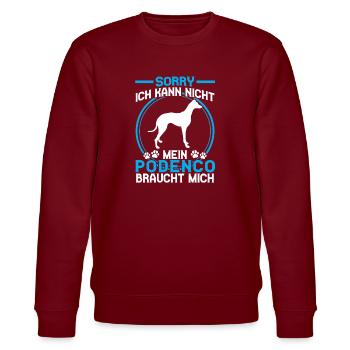 Podenco braucht mich Spanischer Windhund - Stanley/Stella Unisex Bio-Sweatshirt CHANGER  - Burgunderrot - Vorne - Nik (191cm) & Marisol (170cm)