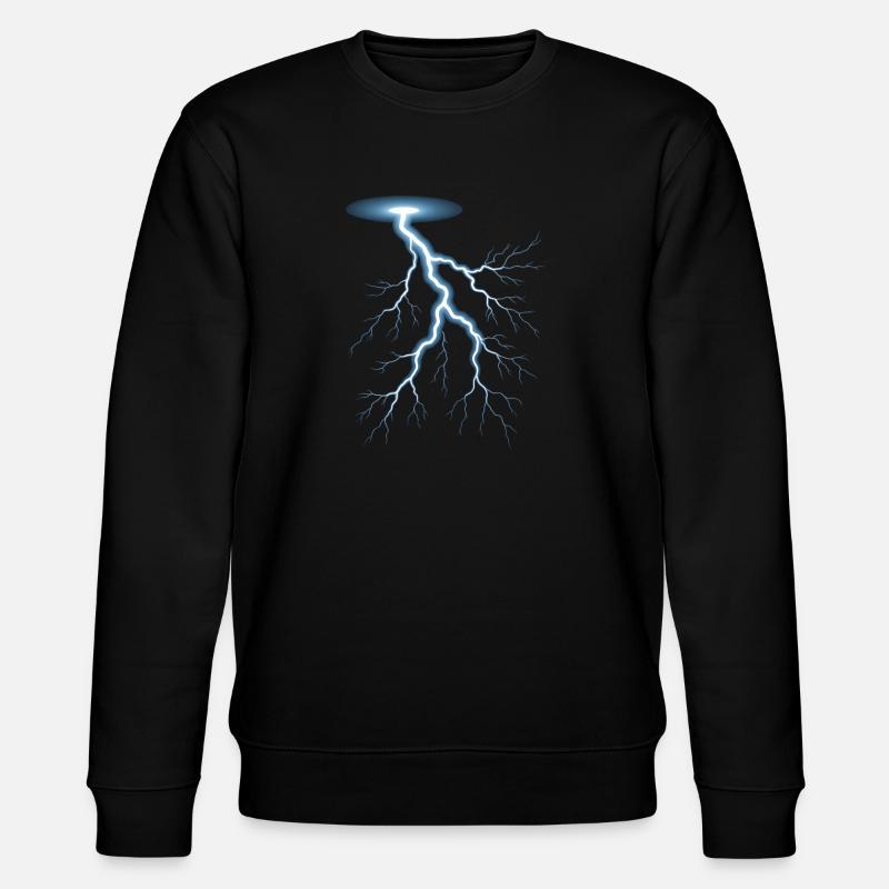 Blitz Blitzschlag Gewitter Strom Sturm - Stanley/Stella Unisex Bio-Sweatshirt CHANGER  - Schwarz