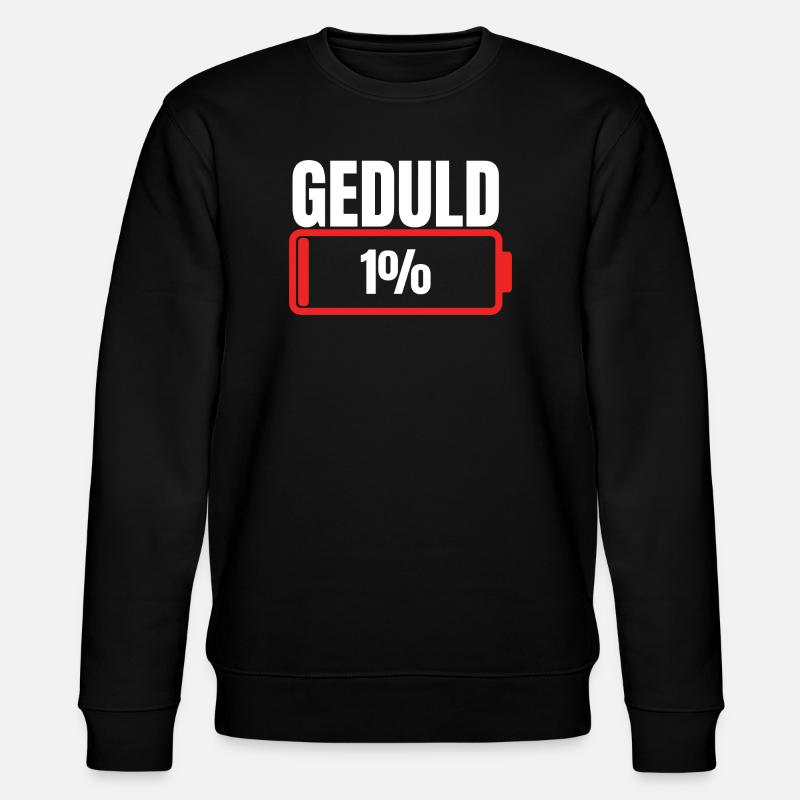Geduld 1% Akku leer - Stanley/Stella Unisex Bio-Sweatshirt CHANGER  - Schwarz