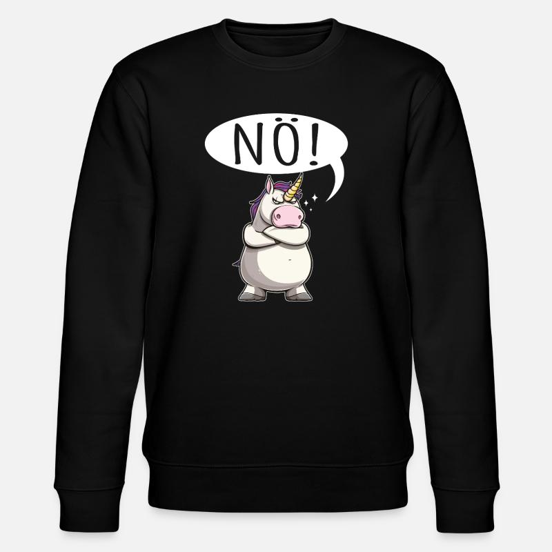Einhorn Nö pummelig - Stanley/Stella Unisex Bio-Sweatshirt CHANGER  - Schwarz