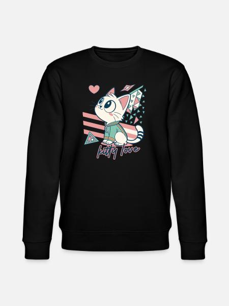 Kitty Love Geometric Pop Art - Stanley/Stella CHANGER Unisex Organic Sweatshirt - black
