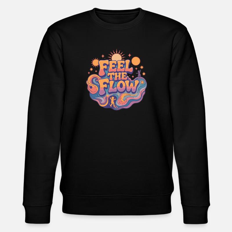 Psychedelic Retro – Feel the Flow - Stanley/Stella CHANGER Unisex Organic Sweatshirt - black